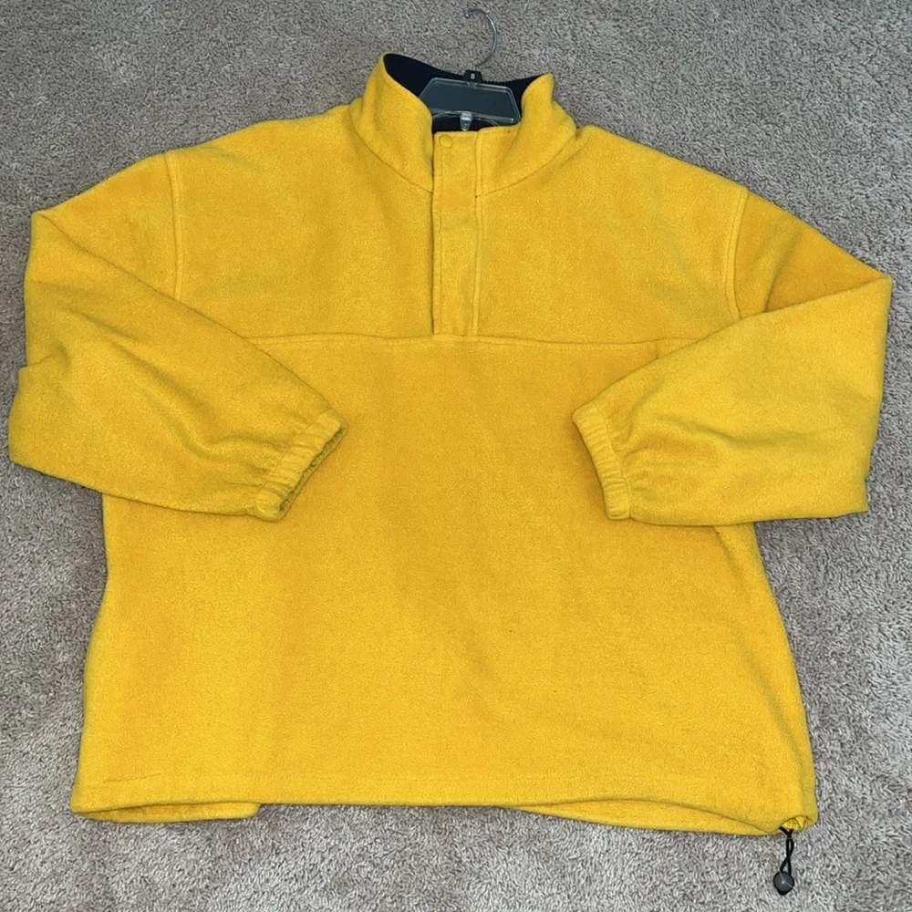 Vintage yellow / gold  1/4 zip pullover with drawstring waist XL - Picture 2 of 9